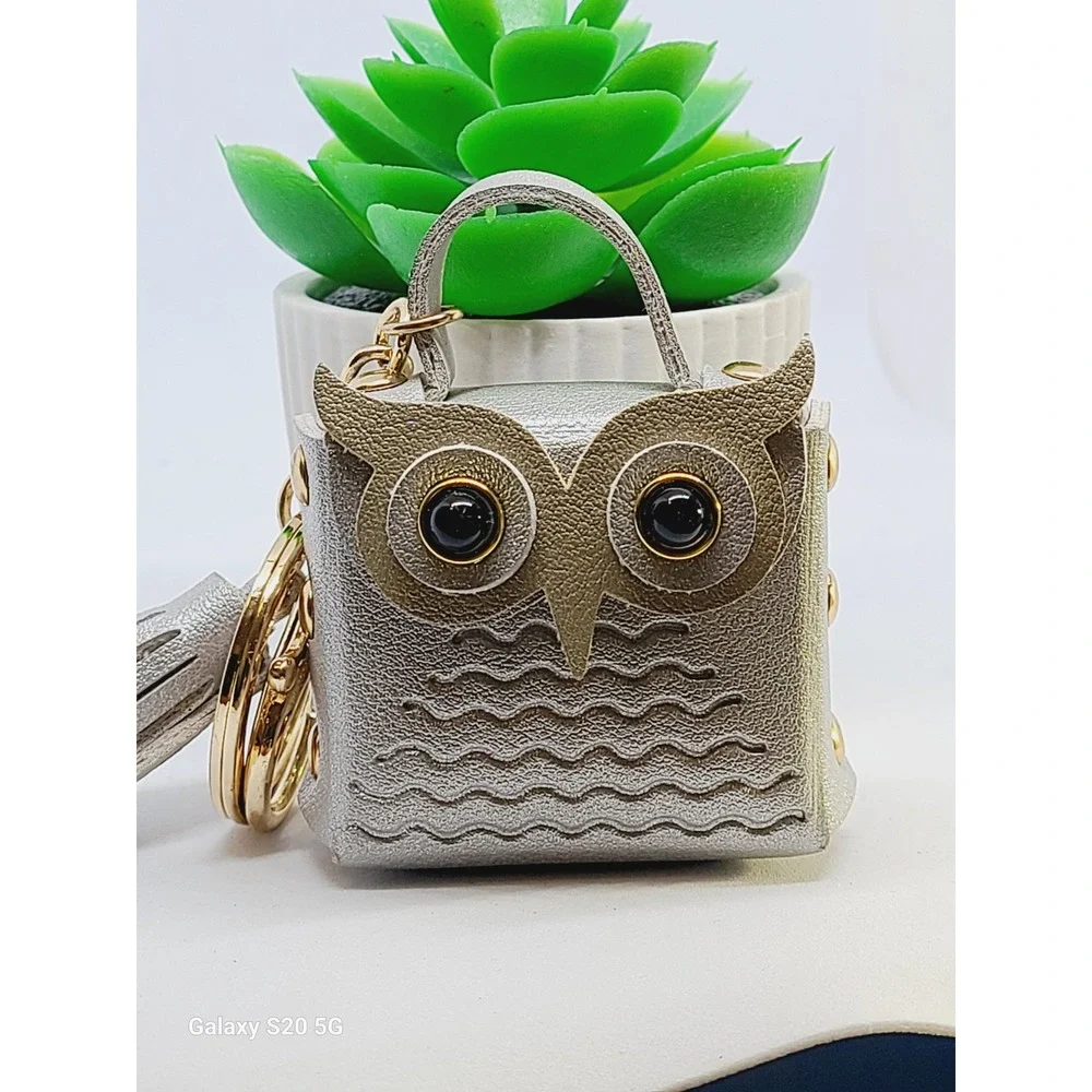 Cute Owl Coin Purse Keychain Tassel Mini Bag Charm Silver NEW‎ Women's Home